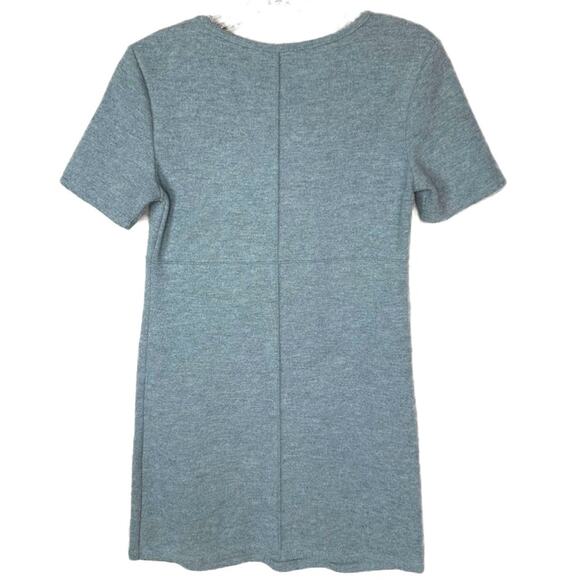 Zara Nouveau Gray Block accent print Dress Short Sleeve Knit Classic 1960s style - Picture 5 of 5